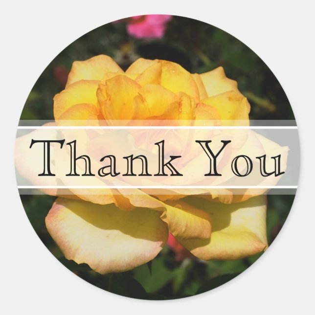 Yellow Rose Floral Wedding Sticker (Front)