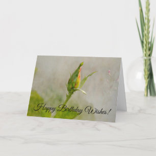 Yellow Rose Flower Art Birthday Card