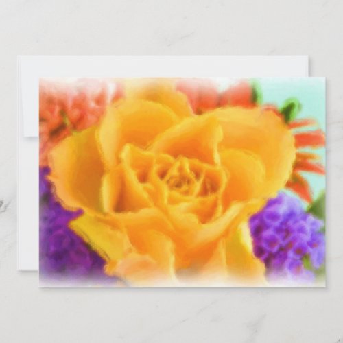 Yellow Rose Flower Bouquet Painting Bridal Shower Personalized Announcement