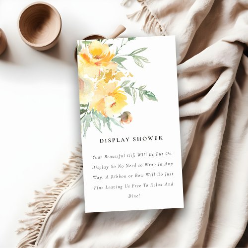 Yellow Rose Flower Bunch DisplayShower Baby Shower Enclosure Card