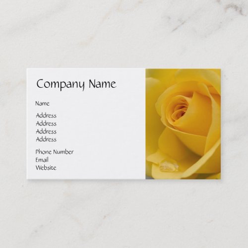 Yellow Rose Flower Business Cards