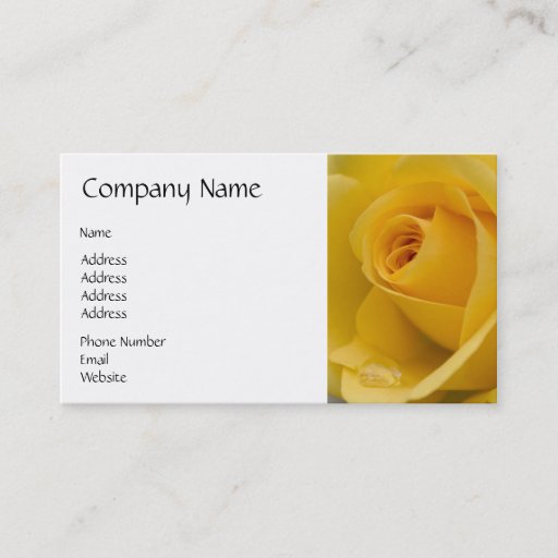 Customizable Yellow Rose Flower Business Cards