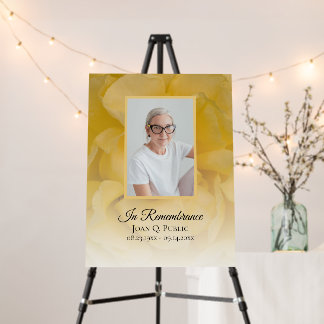 Yellow Rose Flower Celebration of Life Foam Board