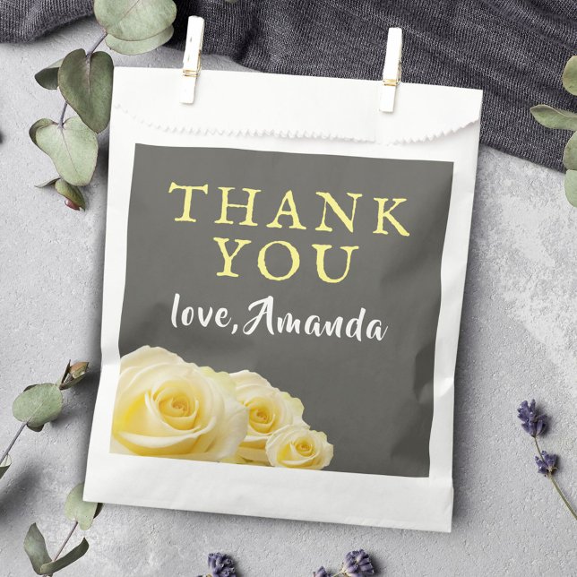 Yellow Rose Flower Floral 80th Birthday Favor Bag (Creator Uploaded)