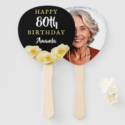 Yellow Rose Flower Floral 80th Birthday Photo