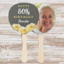 Yellow Rose Flower Floral 80th Birthday Photo Hand Fan