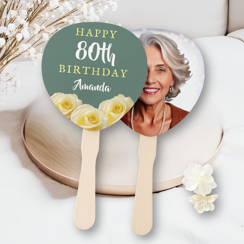 Yellow Rose Flower Floral 80th Birthday Photo