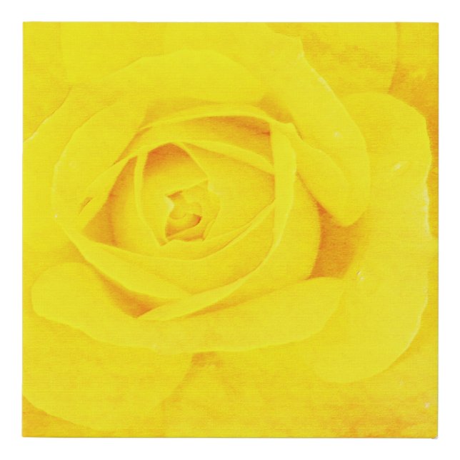 Yellow Rose Flower Floral Fine Art Abstract Gift Faux Canvas Print (Front)