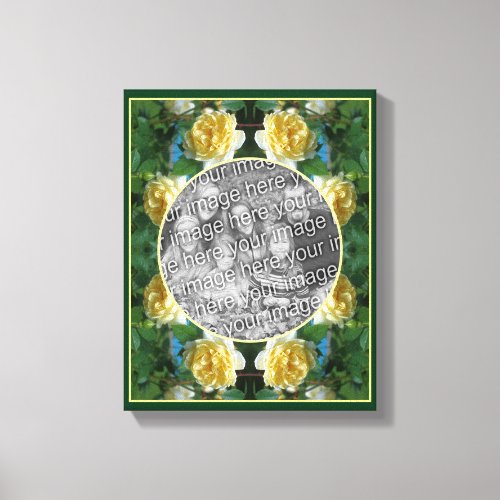 Yellow Rose Flower Frame Create Your Own Photo Canvas Print