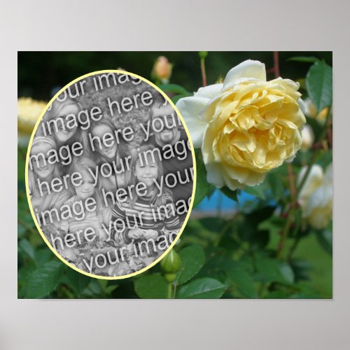 Yellow Rose Flower Frame Create Your Own Photo Poster