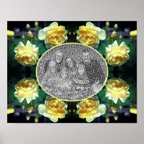 Yellow Rose Flower Frame Create Your Own Photo Poster