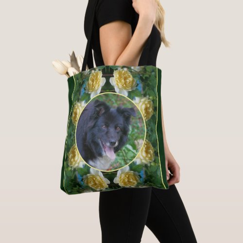 Yellow Rose Flower Frame Create Your Own Photo Tote Bag