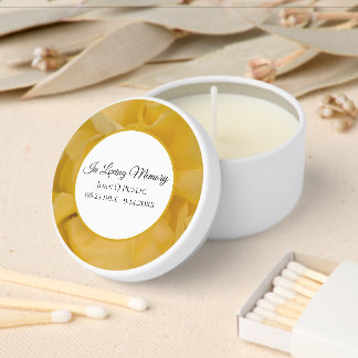 Yellow Rose Flower Funeral Memorial Mini Candle Favors