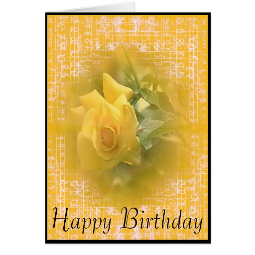 Yellow Rose Flower Happy Birthday Card | Zazzle