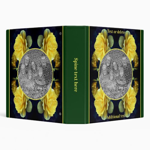 Yellow Rose Flower In Bloom Add Your Own Photo 3 Ring Binder