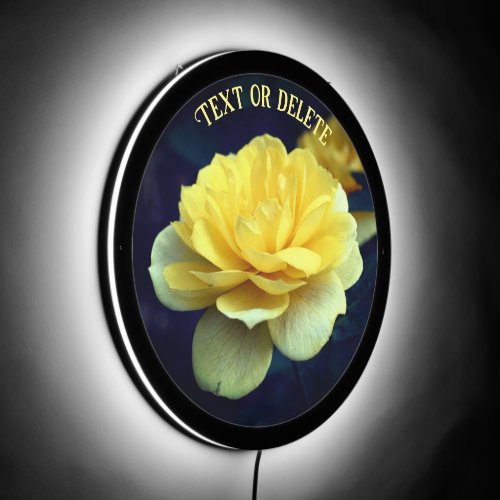 Yellow Rose Flower In Full Bloom Personalized LED Sign