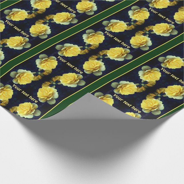 Yellow Rose Flower In Full Bloom Personalized Wrapping Paper (Corner)
