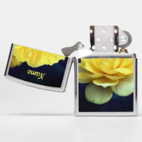 Yellow Rose Flower In Full Bloom Personalized Zippo Lighter | Zazzle