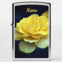 Yellow Rose Flower In Full Bloom Personalized Zippo Lighter