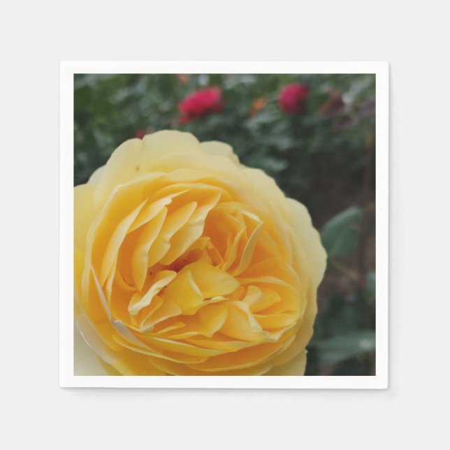 Yellow rose flower napkins (Front)
