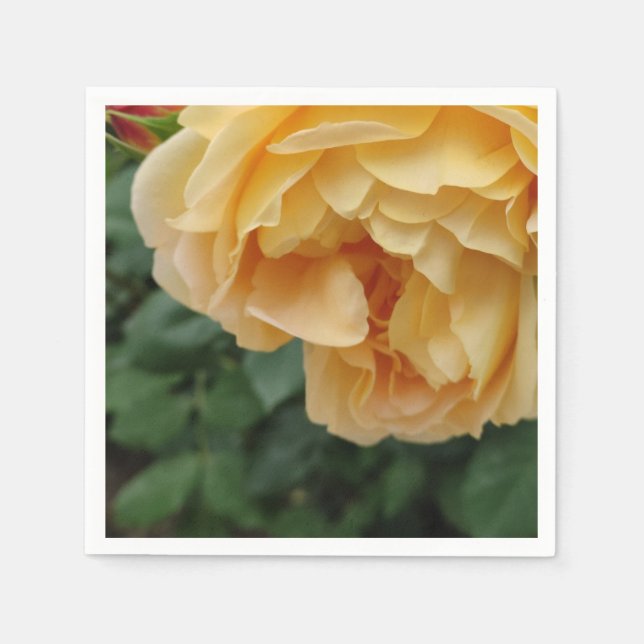 Yellow rose flower napkins (Front)