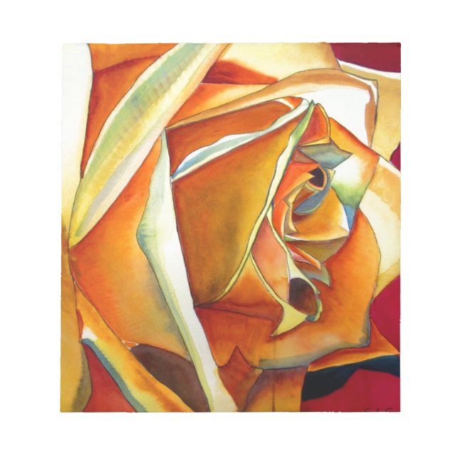 Yellow Rose flower original watercolor Art Notepad (Front)