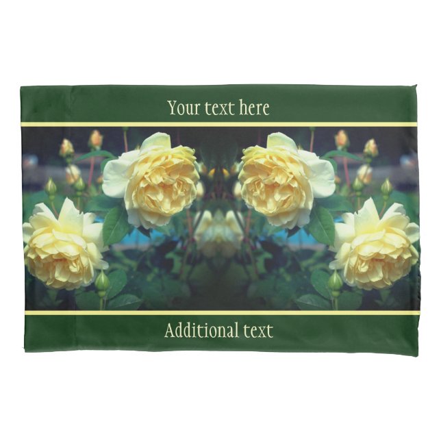 Yellow Rose Flower Pair Personalized Pillow Case (Front)