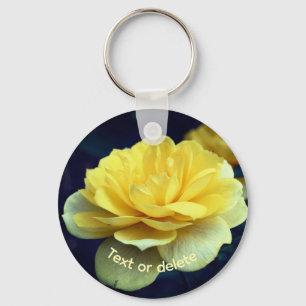 Yellow Rose Flower Personalized Keychain