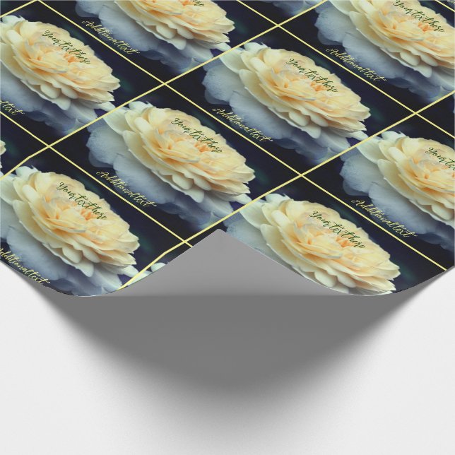 Yellow Rose Flower Personalized  Wrapping Paper (Corner)