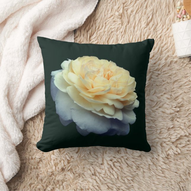 Yellow Rose Flower Throw Pillow (Blanket)