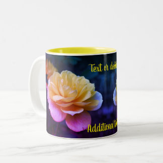Yellow Rose Flower Tint Personalized Two-Tone Coffee Mug