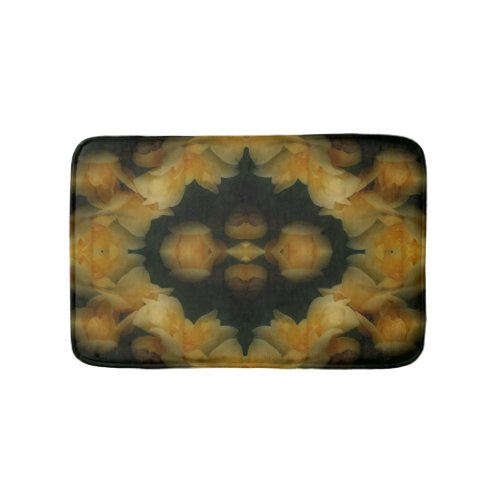 Yellow Rose Flowers Abstract Nature Bath Mat