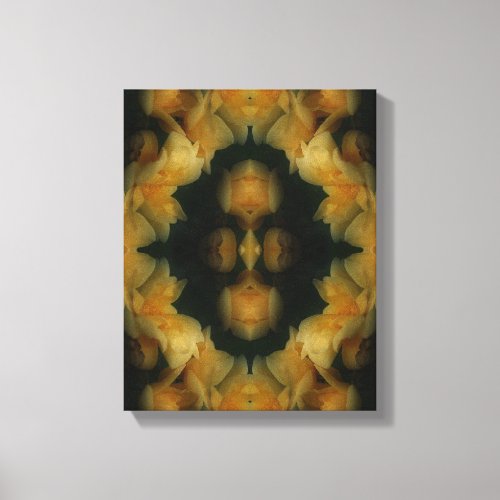 Yellow Rose Flowers Abstract Nature Canvas Print
