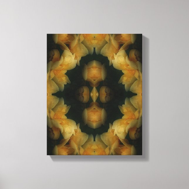 Yellow Rose Flowers Abstract Nature Canvas Print (Front)