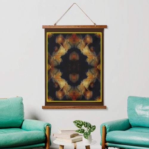 Yellow Rose Flowers Abstract Nature Hanging Tapestry