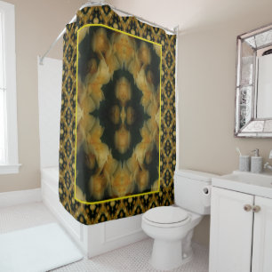 Yellow Rose Flowers Abstract Nature Shower Curtain