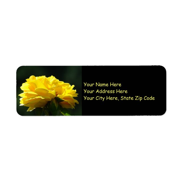 Yellow Rose Flowers Address Labels stickers (Front)