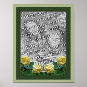 Yellow Rose Flowers Frame Create Your Own Photo Poster