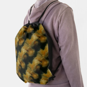 Yellow Rose Flowers Nature Art Pattern Drawstring Bag
