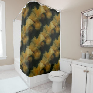 Yellow Rose Flowers Nature Art Pattern Shower Curtain