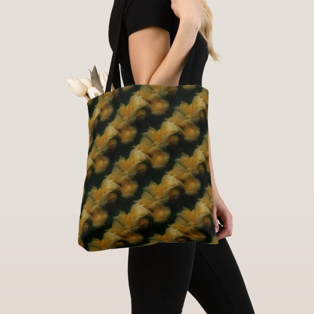 Yellow Rose Flowers Nature Art Pattern      Tote Bag (Close Up)