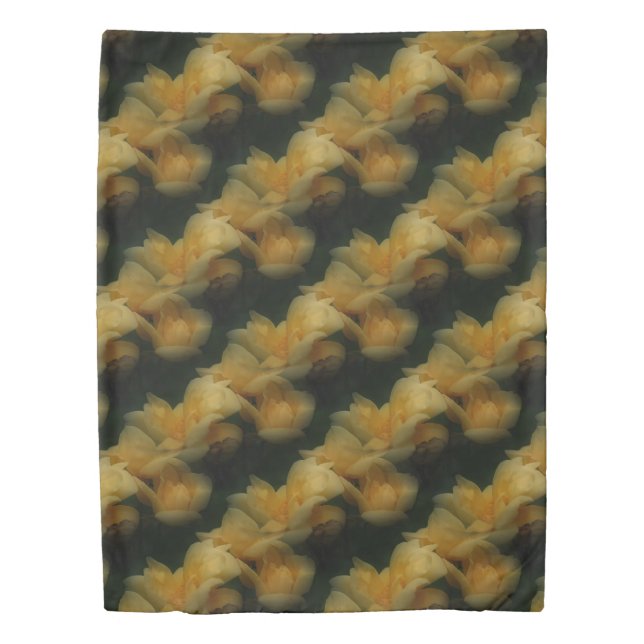 Yellow Rose Flowers Nature Pattern Duvet Cover (Front)