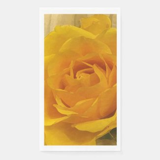 Yellow Rose Flowers Paper Guest Towel