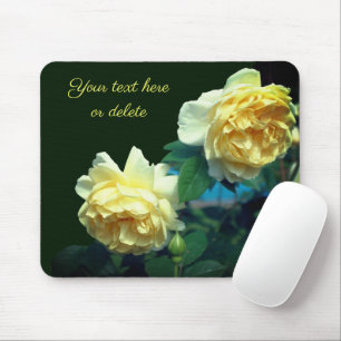 Yellow Rose Flowers Personalized Mouse Pad
