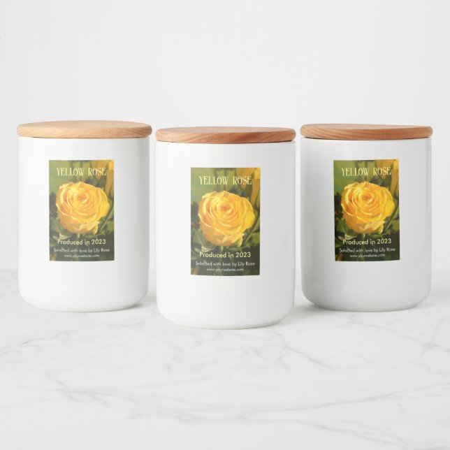 Yellow Rose   Food Label (Bottles)