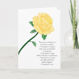 Yellow Rose Friend Birthday Card