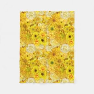 Yellow Rose Friendship Bouquet Gerbera Daisy Fleece Blanket
