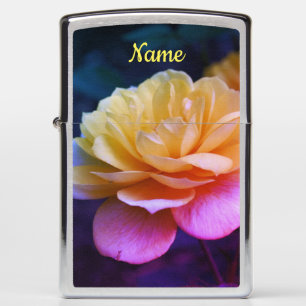 Yellow Rose Full Bloom Art Tint Personalized Zippo Lighter