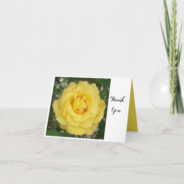 Yellow Rose Grateful for Every Good Thing Letterpress Thank You Card (Front)