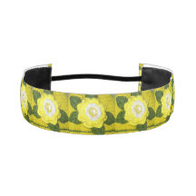 Yellow Rose Green Unique Floral Crochet Print on